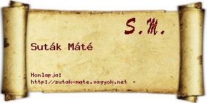 Suták Máté névjegykártya