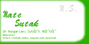 mate sutak business card